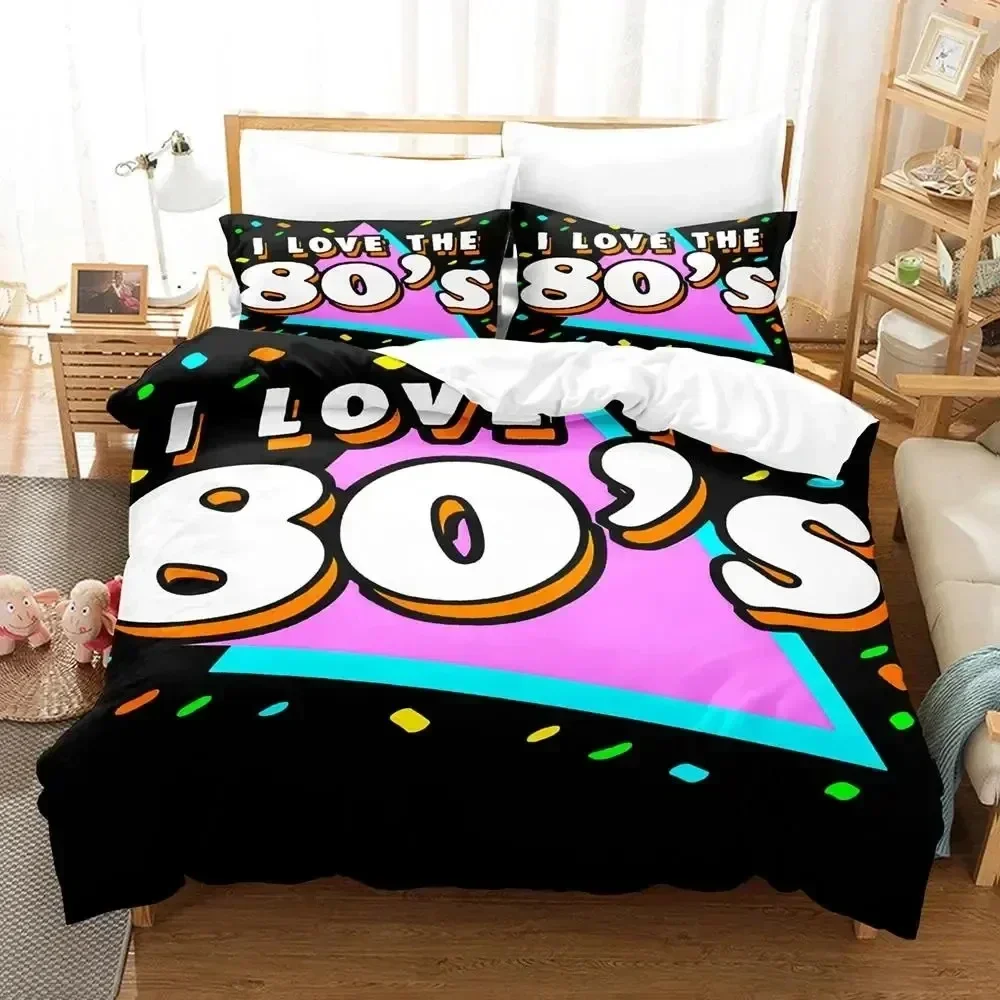

TV series I Love The 80s Logo Bedding Set Duvet Cover Soft Quilt Cover Pillowcase Comforter king Queen Size For Boys Adult size