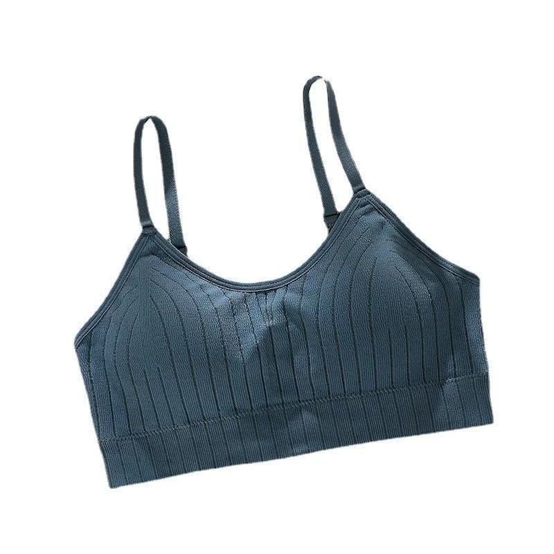 Salvietta sportiva a costine da donna fascia toracica fascia toracica imbottitura pettorale cinturino regolabile traspirante raccolta anti-glitter bellissimo reggiseno posteriore