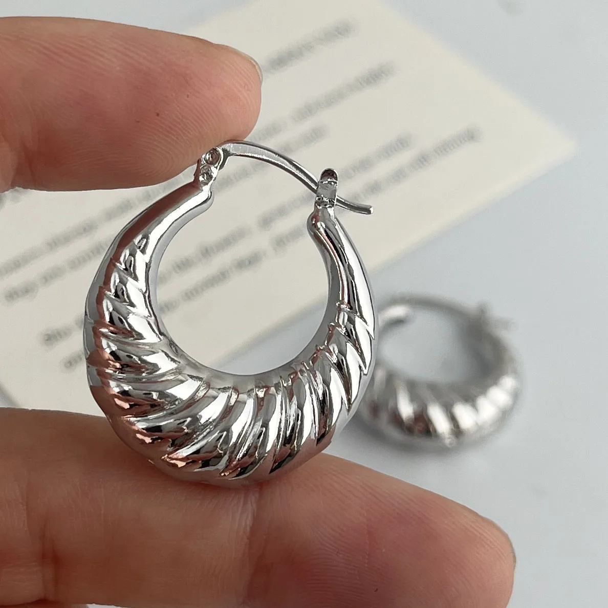 925 Sterling Silver Vintage Earrings For Women Trendy Simple Round Strip Earring Jewelry Prevent Allergy Party Accessories Gift