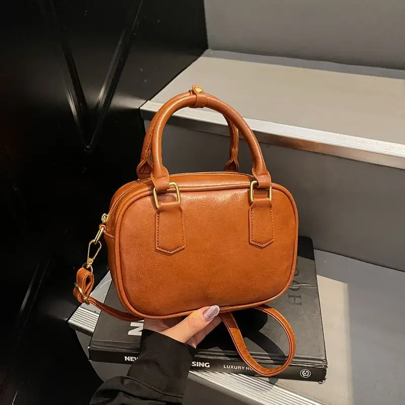 

Retro Fashion Simple Japanese Style Large Capacity PU Leather Storage Bag Crossbody Bags Shoulder Bag Tote Bags Women's Bag