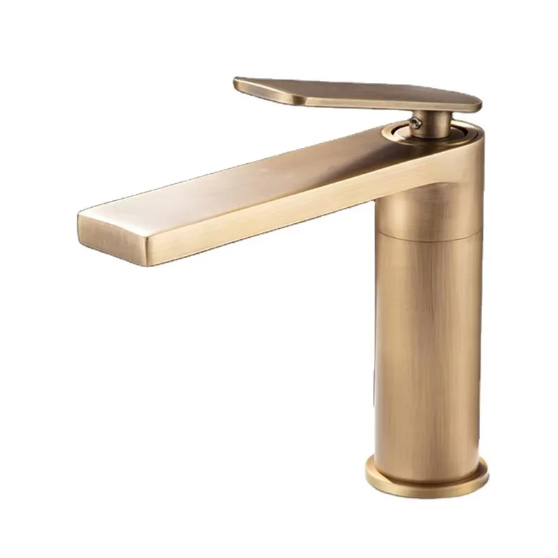 

Modern Hot and Cold Antique Mixer Tap Deck Mount Bathroom Brass Basin Faucet