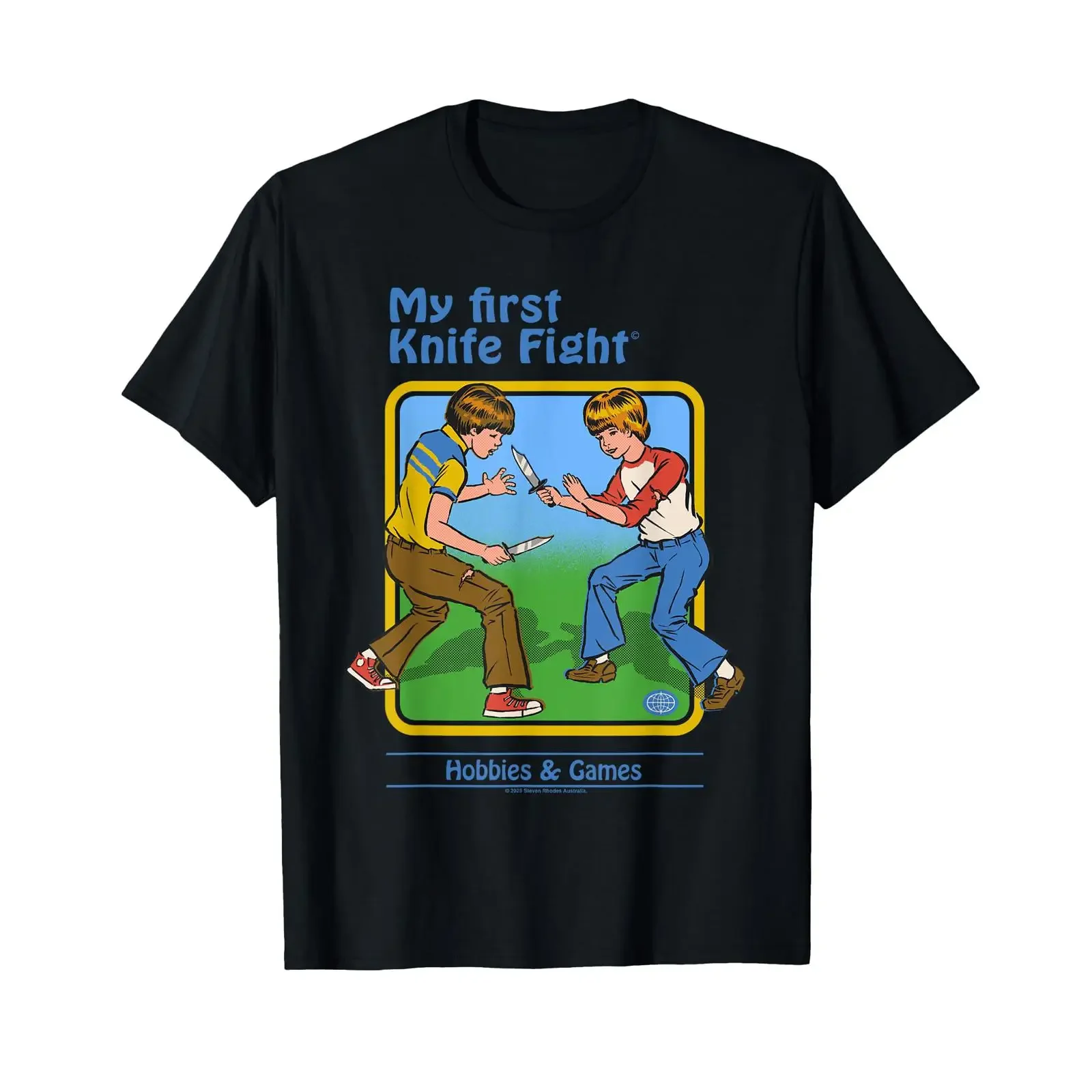 First Knife Fight Sarcastic Retro Vintage Funny Adult Humor T Shirt vintage Washed graphic Stylish Unisex Top For Everyday Wear