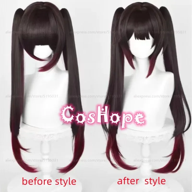 Sparkle Cosplay Wig 72cm Long Brown Red Gradient Wig Cosplay Anime Cosplay Wigs Heat Resistant Synthetic Wigs