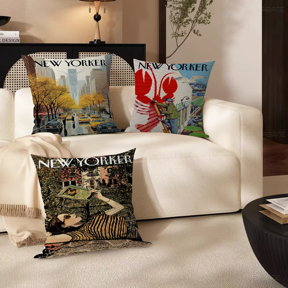 The New Yorker Magazine Pillow Gifts Home Office Furnishings Bedroom Sofa Car Cushion Cover Case 45x45cm