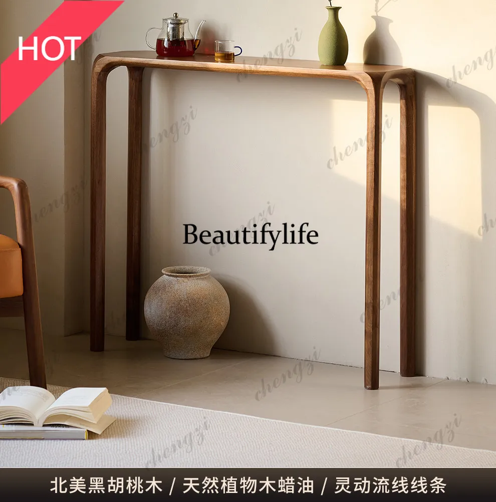 A45 North American black walnut porch narrow strip table household shelf long strip few solid wood strip case