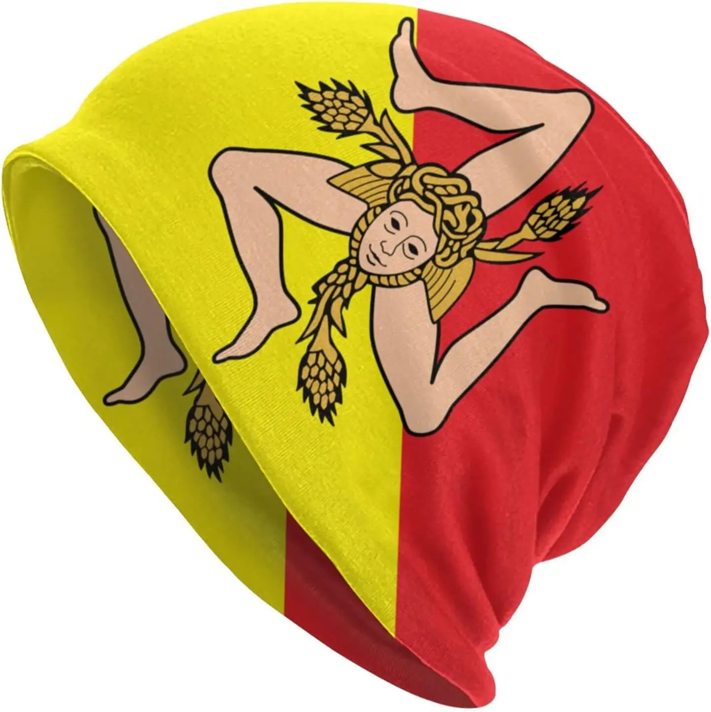 Sicilian Flag Beanie Hats Skull Cap Adult Knit Hat Soft Balaclava Baggy Hat Outdoor for Mens Womens 2