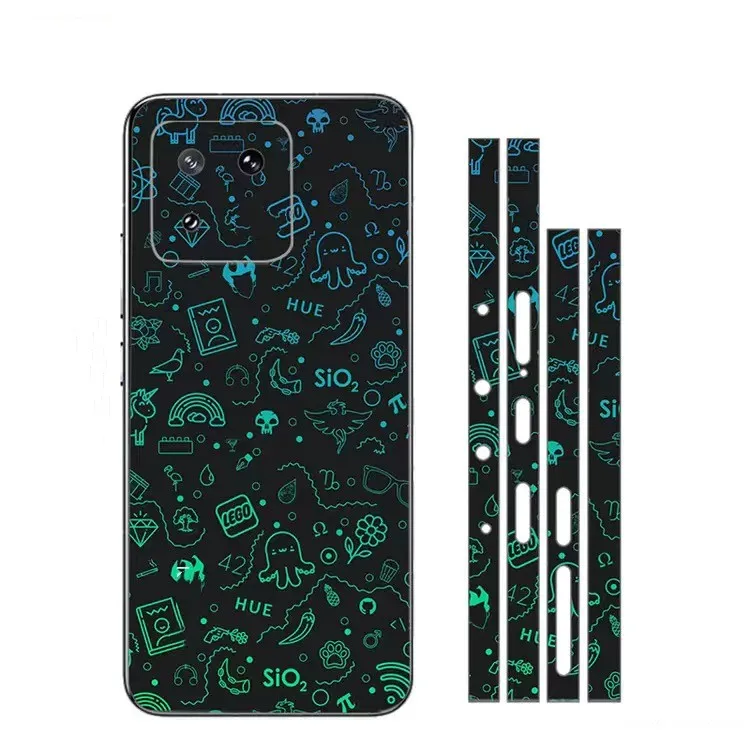 3M Full Cover Cute Pattern Matte Film Skin Phone Back +Side Sticker For XIAOMI 13 Ultra 13 Pro MI 14 Cartoon Wrap