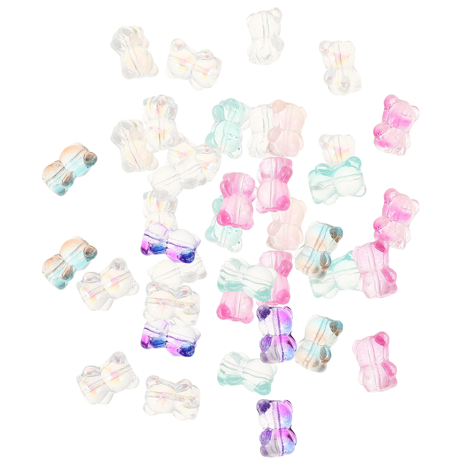 

100pcs Bear Shaped Beads Charms For Jewelry Making Delicate Pendant Crafts Decorative Accessories For Necklaces