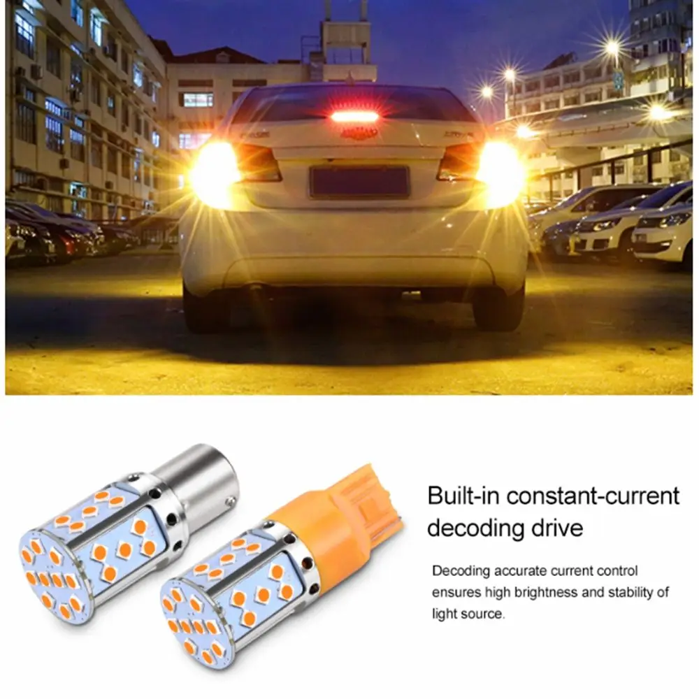 3030 1156 BAU15S PY21W T20 7440 Canbus Free Stop Brake Lamp Turn Signal Bulb LED Car Light
