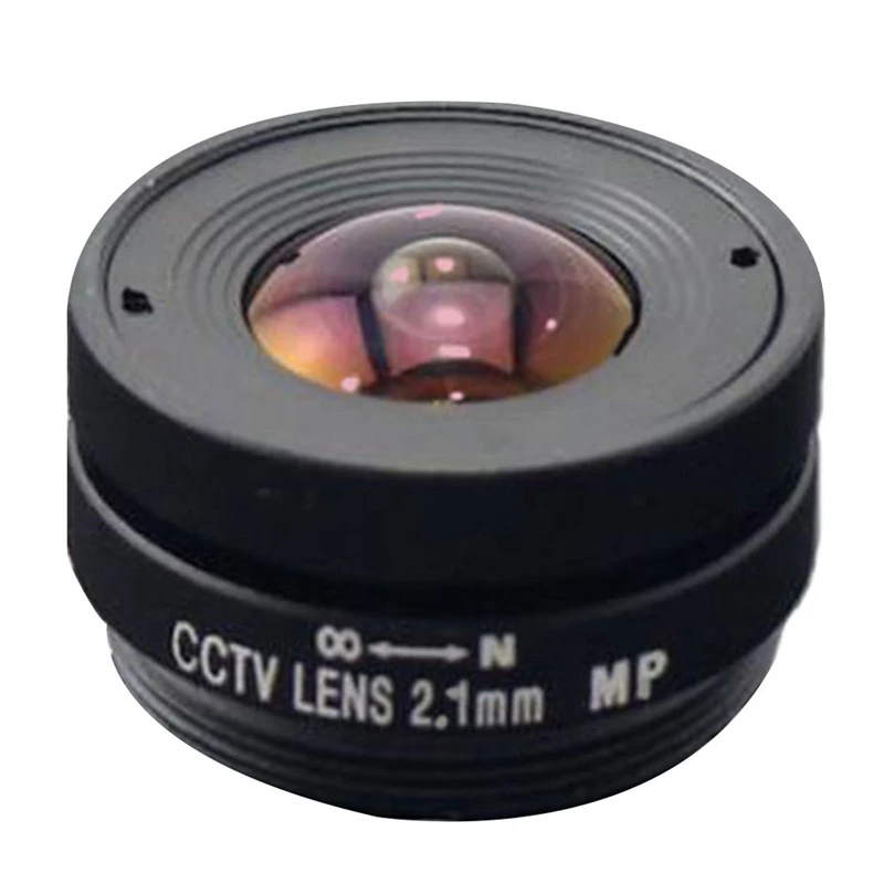 Lente CCTV fija de 2,1 Mm F1.8 megapíxeles, montaje CS gran angular de 2,1 Mm, plástico negro para cámara de tamaño de Sensor 1/3, 1 unidad