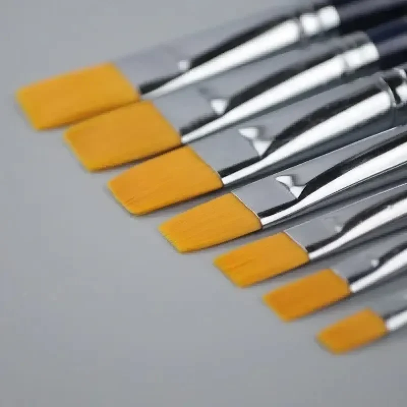 

7pieces /lot 0#~12# Flat Painting Brush Outline Pen Combo for Assembly Model Building Military Model DIY XDD860