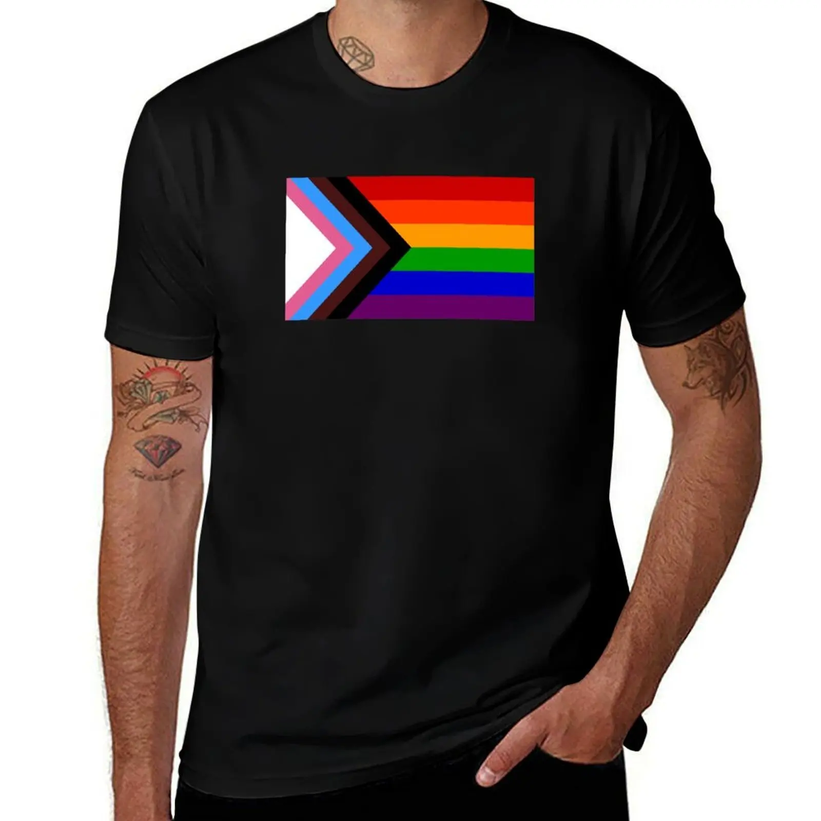 Progressive Pride LGBTQ Flag, lgbt colorful, lgbtq flag, lgbt flag T-Shirt High Elasticity Sports Tee Shirt