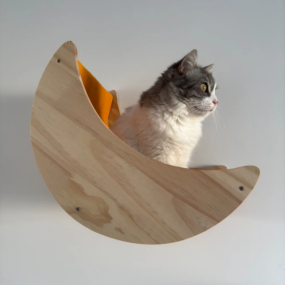 Imagem -03 - Wall Mounted Wooden Cat Hammock Cat House Cama Suspensa Diferentes Tipos de Animais de Estimação Poleiro para Dormir e Descanso Peça