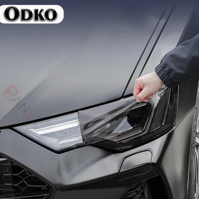 

Для Audi A6 C7 4G S6 RS6 2012-2018 2 шт. Защитная пленка для ремонта фар автомобиля, дымчатый черный оттенок, виниловая прозрачная наклейка из ТПУ