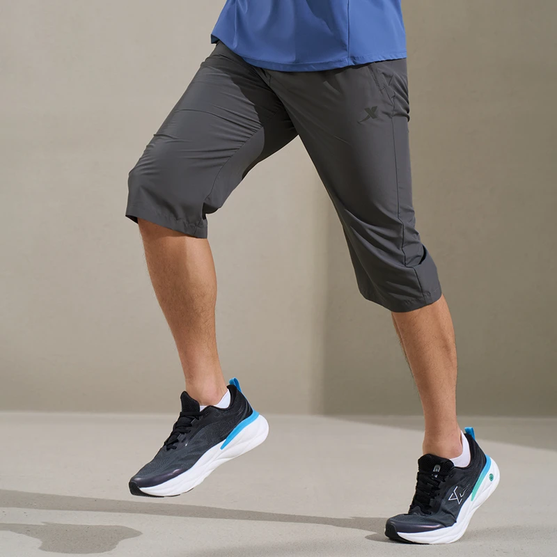 Xtep Weaved Cropped Pants For Men 2024 Summer Comfortable Sweatpants  Quick-Drying Breathable Bottoms 876229800200