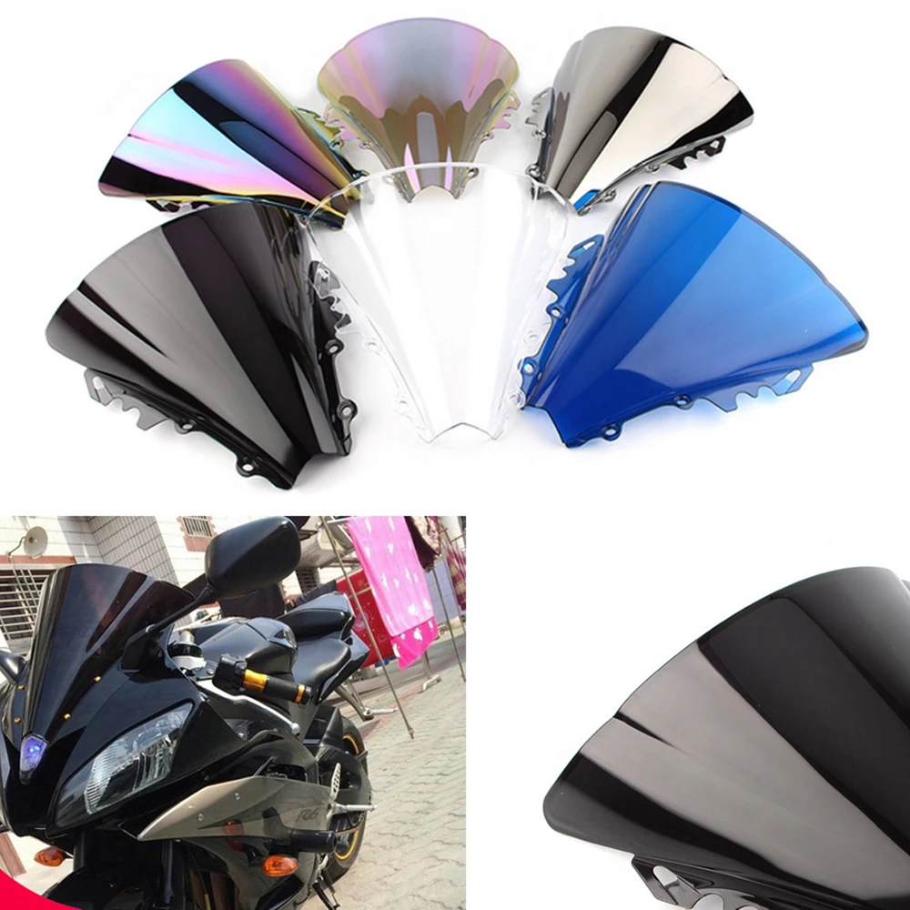 Motorcycle Double Bubble Windshield For Yamaha YZF R6 YZFR6 2006-2007 WindScreen Accessories Fairing Deflector