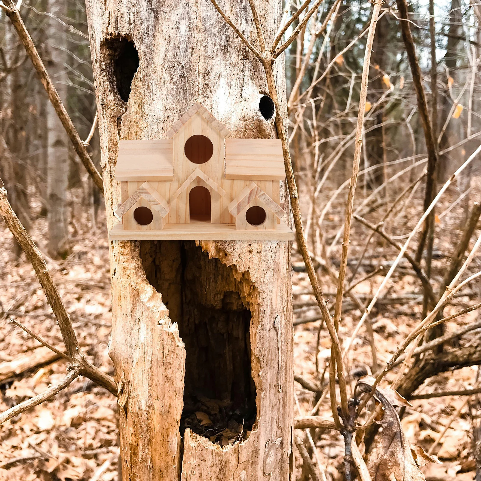 

1pc Outdoor Hanging Bird House Wooden Hummingbird Houses For Small Birds Nesting Box Garden Decor Shelter Wild Bird Viewing Wood