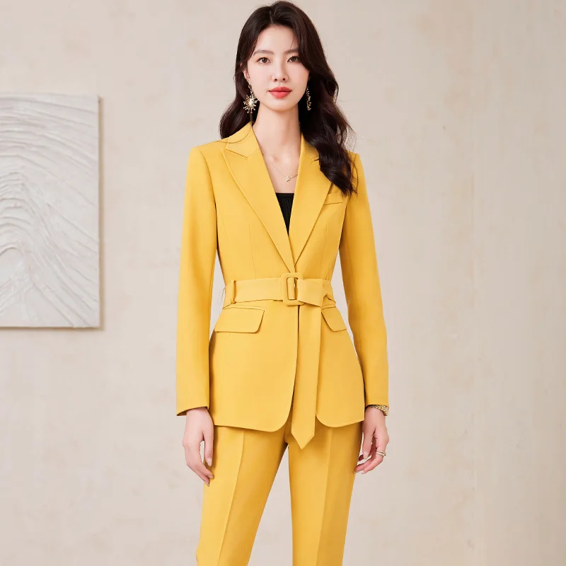 

Autumn Winter Formal Women Business Suits Female Pantsuits Career Professional Ladies Office Work Wear Interview Trousers Sets