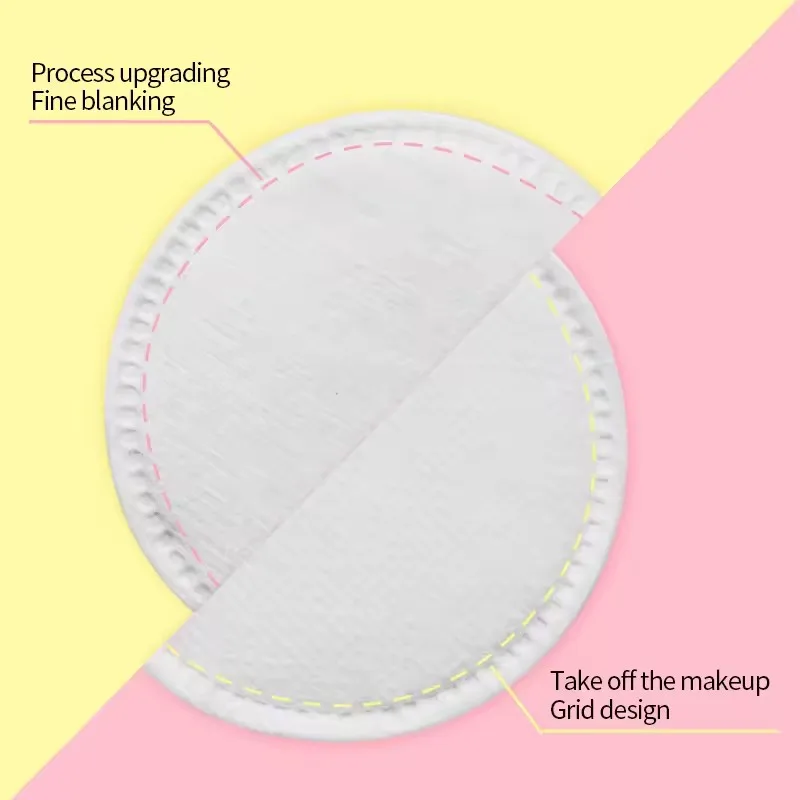 100% Cotton Disposable Cosmetic Pads - Round, 2-Sided Plain Makeup Remover Facial Pads