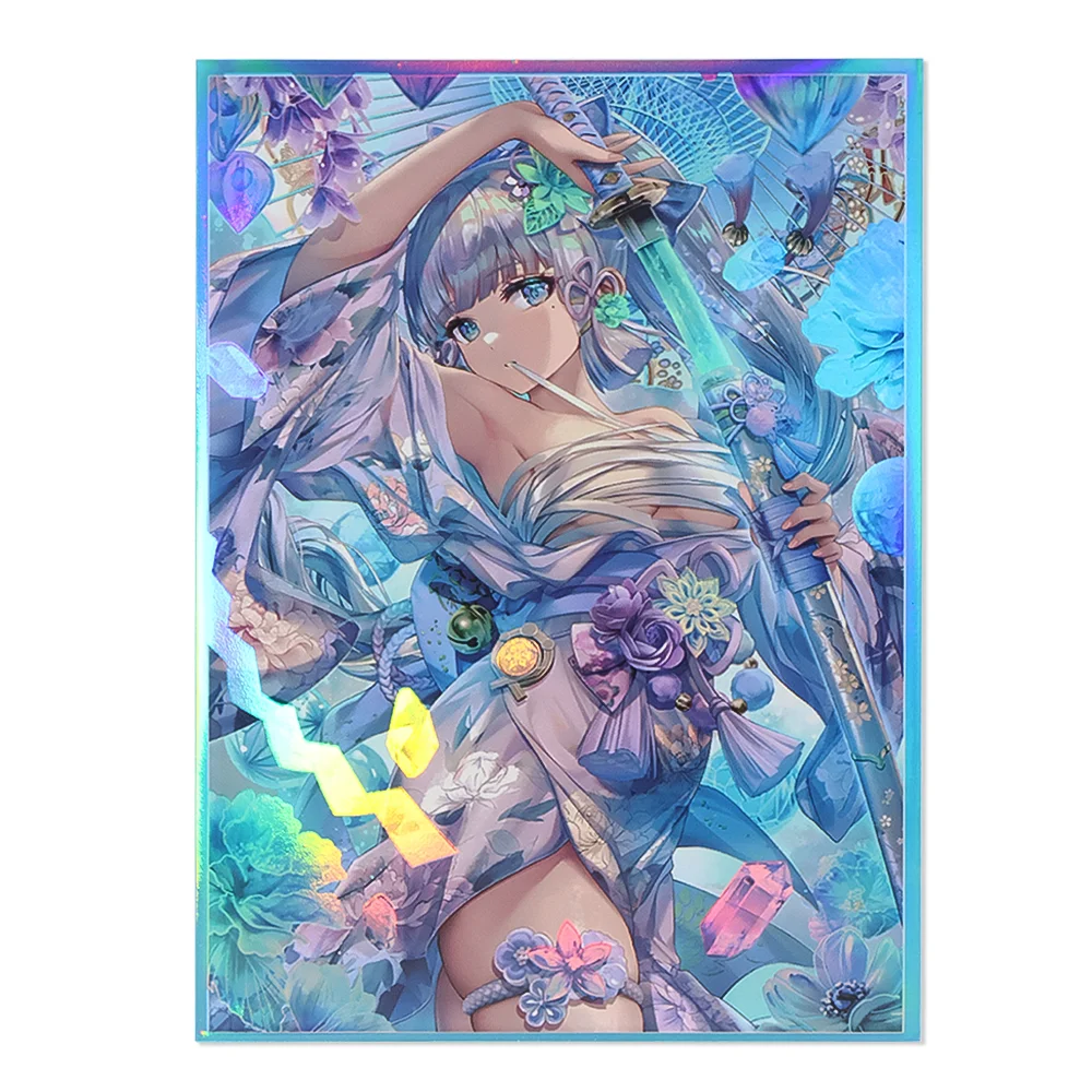 50PCS Kamisato Ayaka Top-Loading Anime Card Sleeves, 67x92mm  Protectors for TCG/PTCG Cards