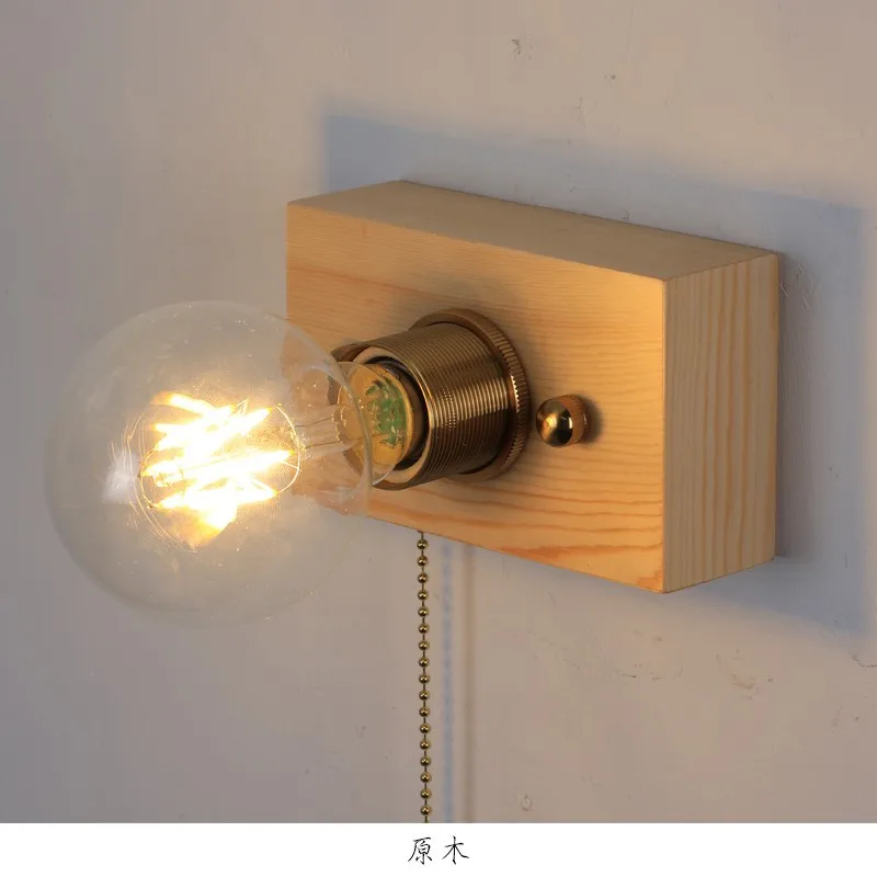 Nordic Wood Art Wall Lamp Minimalist Bedroom Bedside sconce Bathroom Mirror Front  Corridor Aisle Stair Balcony image 3