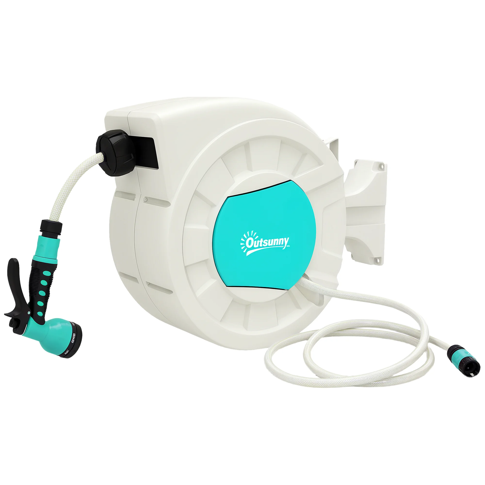 Outsunny tuinslanghaspel 20+2 m automatisch retourslot