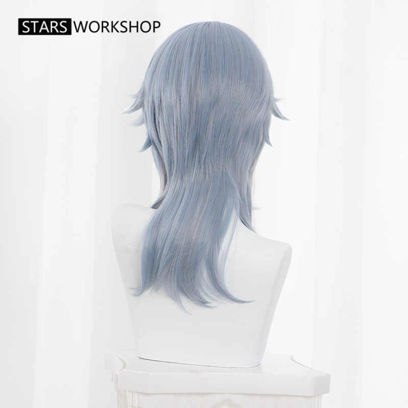 W magazynie Gra Honkai Star Rail Najnowsza niedzielna peruka do cosplay Jasnoniebieskie włosy Pan Sunday Uniform Prop Halo Nakrycie głowy Kolczyk Halloween