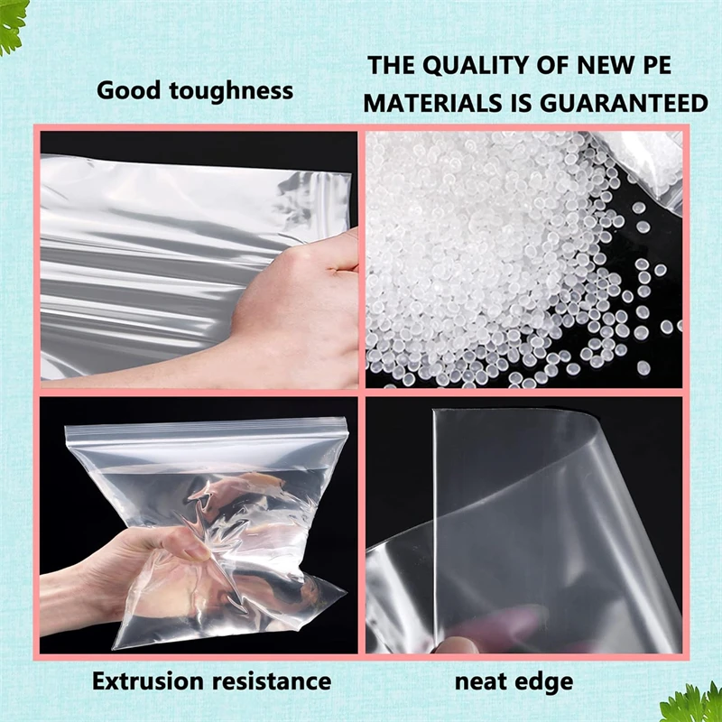 100/1000pcs Thicken Zipper Sealed Bags Clear Plastic Storage Bag for Small Jewelry Food Packing Reclosable Zippers Sealing Pouch