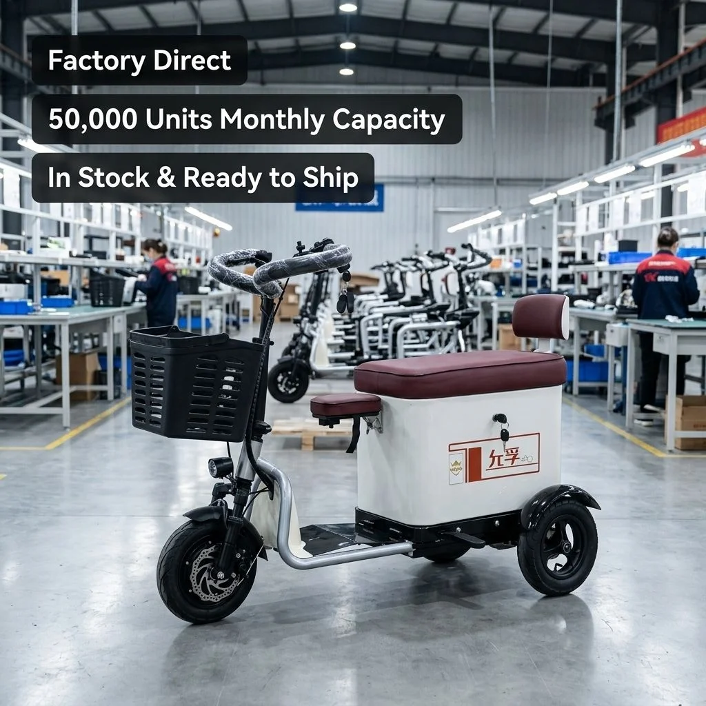 Wholesale 48V Lithium Battery 3 Wheel Electric Scooter Tricycle With Forward Reverse Gear Patented Folding Body for Elderly