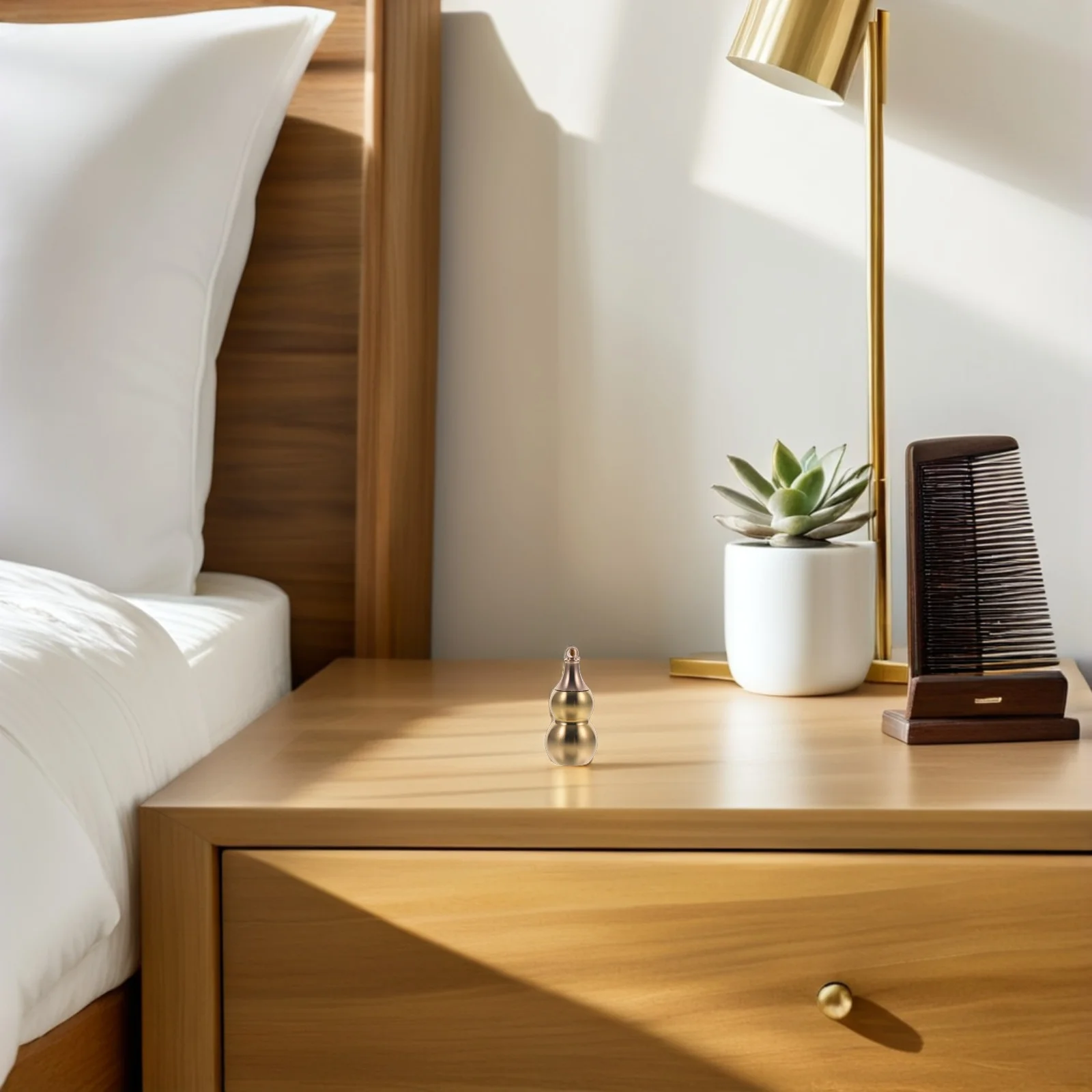 

10 Pcs Creative Copper Gourd Pendant Mini Chinese Style Bag Charm Ornaments Year of The Keychain Hollow Design Solid Copper