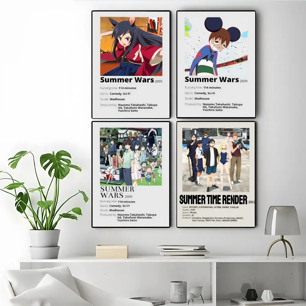 Anime Summer Wars Poster Modern Elegant Wall Stickers, Home Decor Poster, Wall Art for Living Room & Dorm