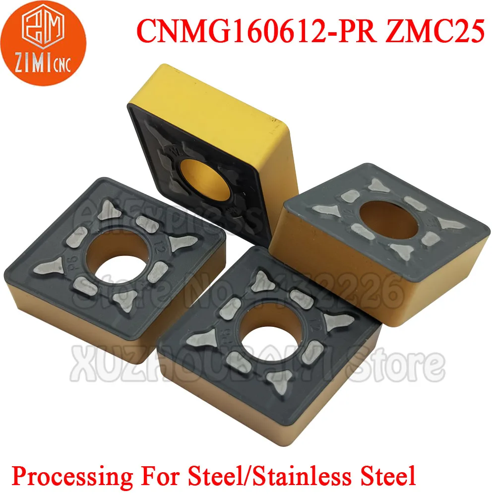 10pcs CNMG160612-PR ZMC25 CNMG160612 PR CNMG 160612 External Carbide Inserts Turning Tools CNC Metal Cutter Lathe CNMG Blade
