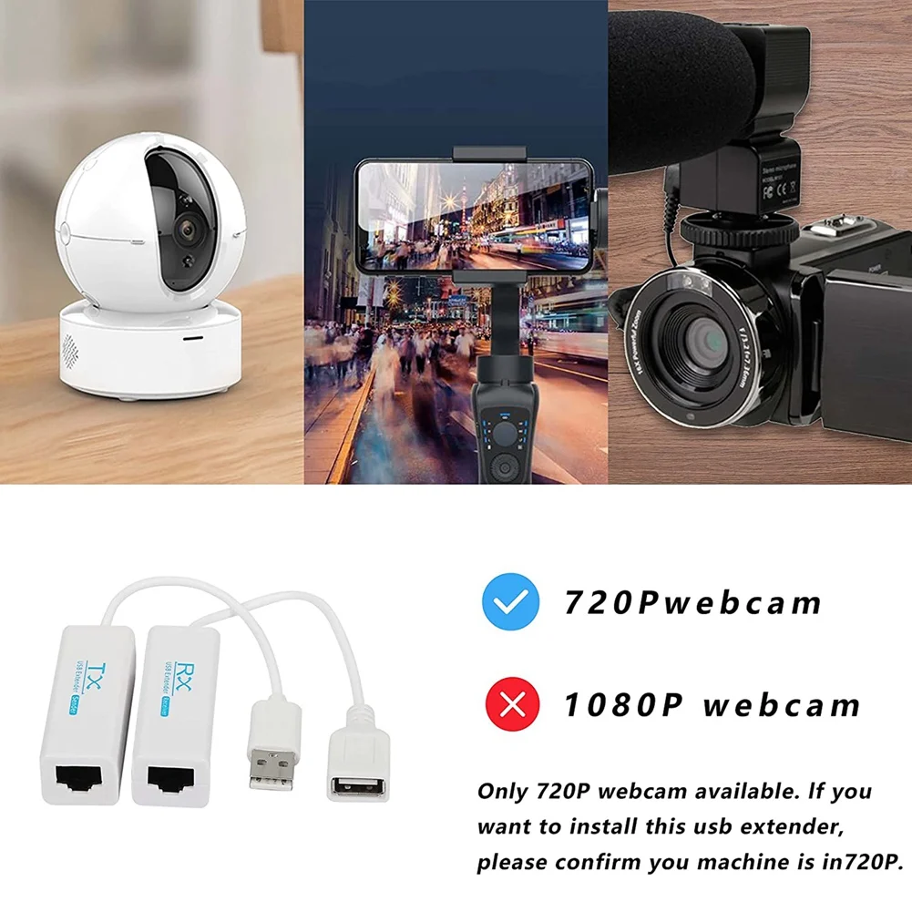 2 قطعة موسع USB إلى موصل RJ45 ، USB 2.0 إلى RJ45 إيثرنت LAN موسع تمديد كابل محول ما يصل إلى 200 متر