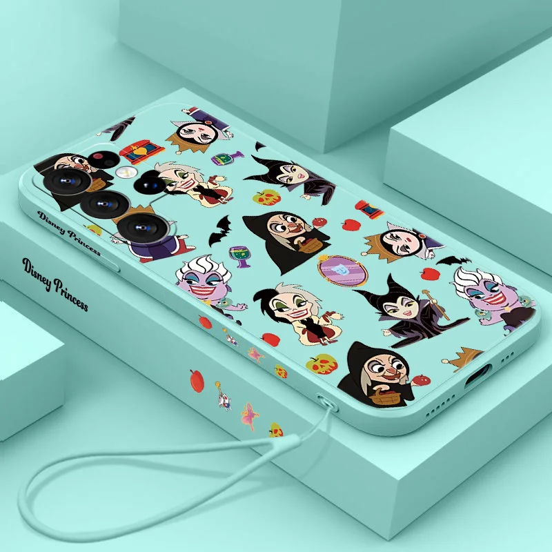 Disney Princess Villains Liquid Left Rope Phone Case For Samsung S10 S20 S21 S22 S23 S24 Plus Lite Ultra FE Cover Silicone Soft - náhled 3