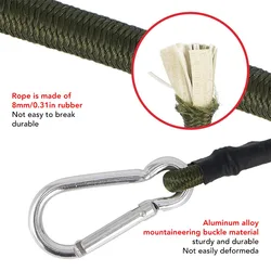 Cuerdas elásticas impermeables con mosquetones fuertes y resistentes