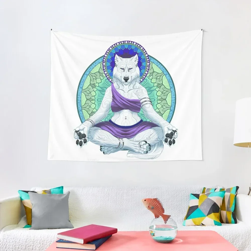 Meditations II Wolf Woman Tapestry Decoration Aesthetic Living Room Decoration Tapestry