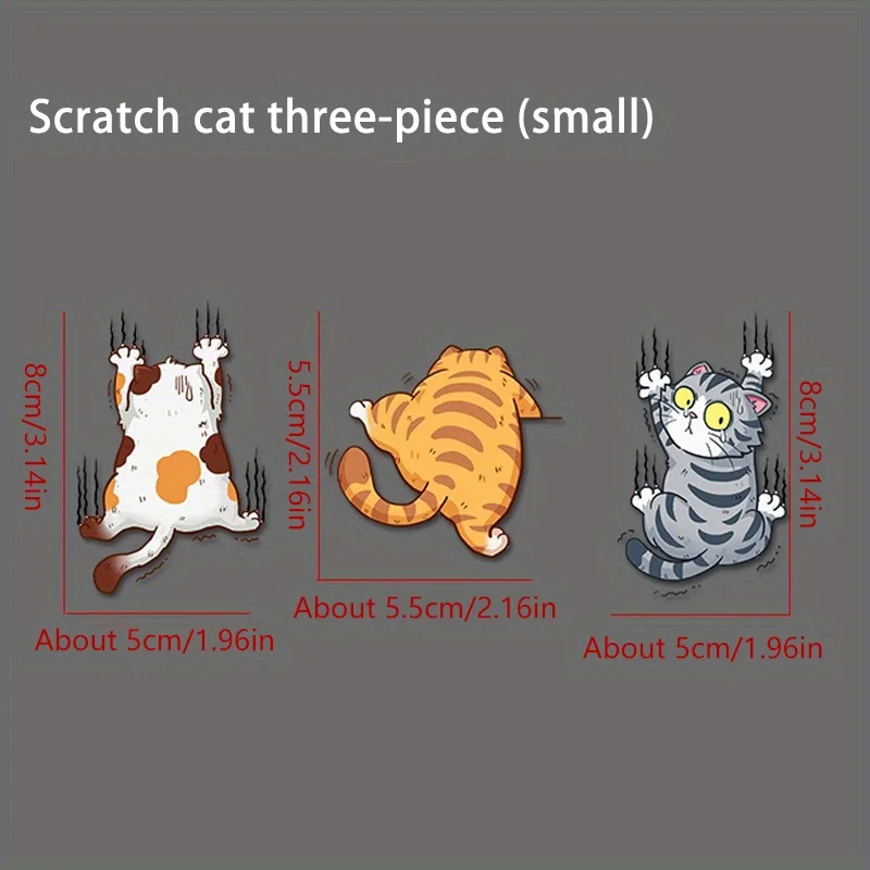 3 قطعة/المجموعة مضحك الحيوانات الأليفة القط سيارة ملصق تسلق القطط الحيوان ملصقات التصميم الديكور جسم السيارة الشارات الإبداعية اكسسوارات الديكور