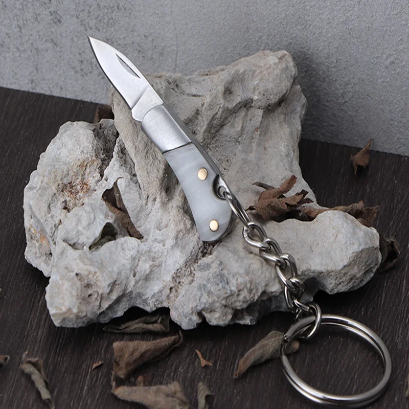 Mini Folding Knife Open Express Box Cutter Outdoor Portable Knife Small Knife Exquisite Key Chain Stainless Steel Fruit Knife