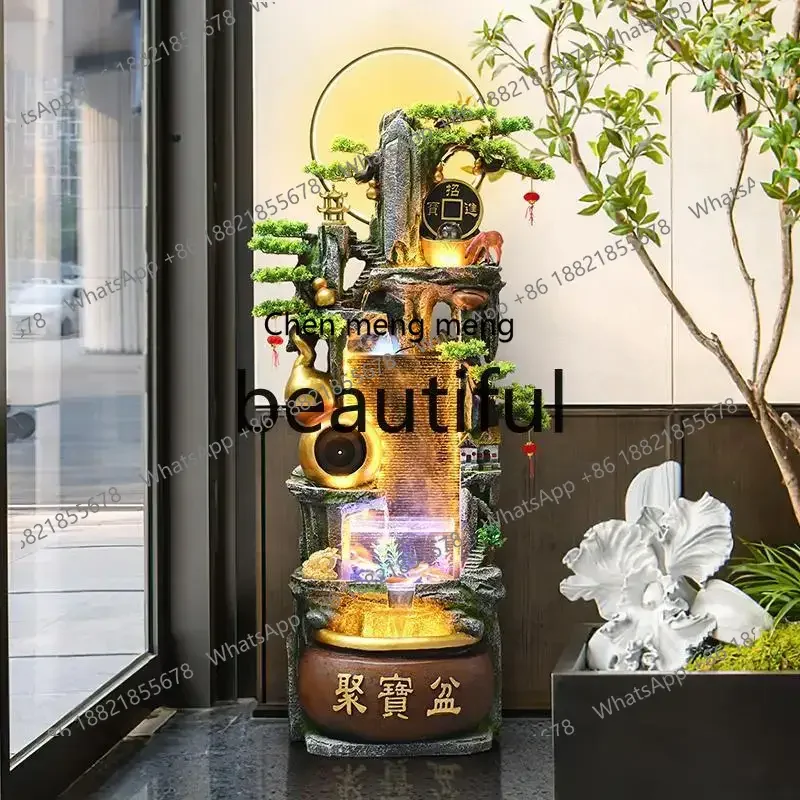 zJ Rockery, flowing water, fountain, living room, office, circulating water, fish tank,  make money, landscape floor ornament