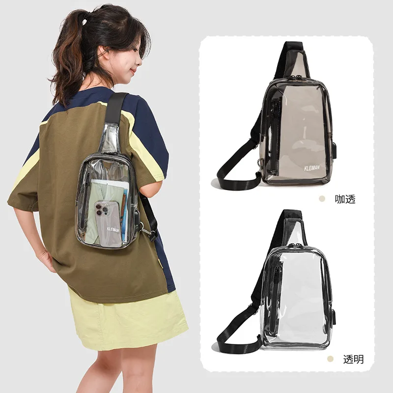 

Новая модная нагрудная сумка из ПВХ, прозрачная сумка, модная сумка на плечо, простая женская универсальная модная трендовая косая сумка
