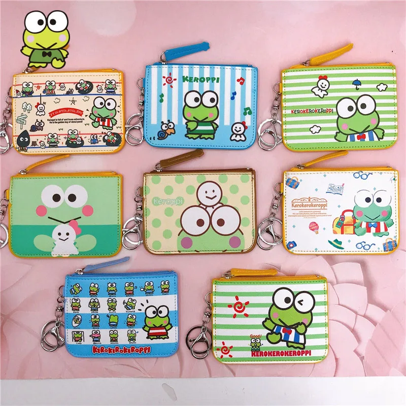 Kawaii Sanrio Kero Kero Keroppi Anime Cartoon Work Card Sleeve Change Card Bag Accessories Decoration Girls Toys for Kids Gift