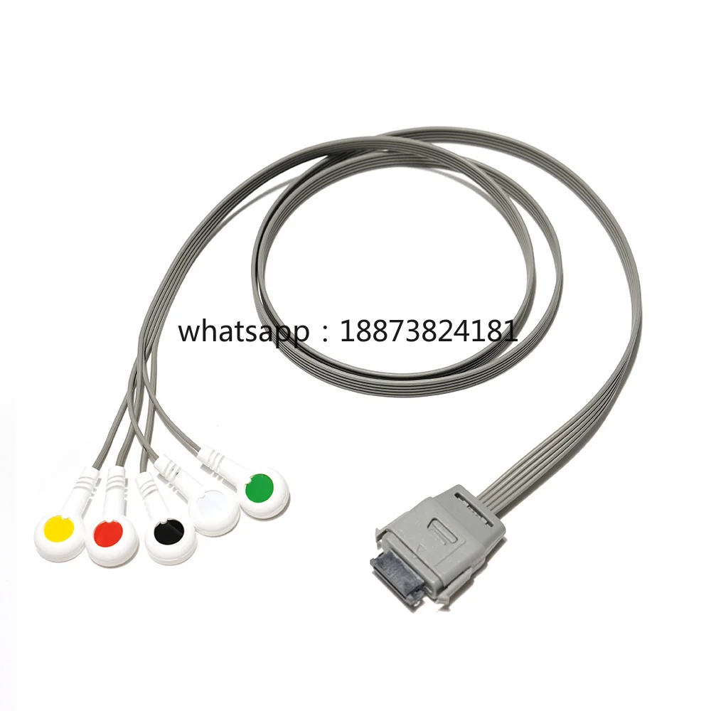 Biomedica BI-9800TL 5-lead Holter Recorder Patient Cable Snap AHA Cable fast shipping