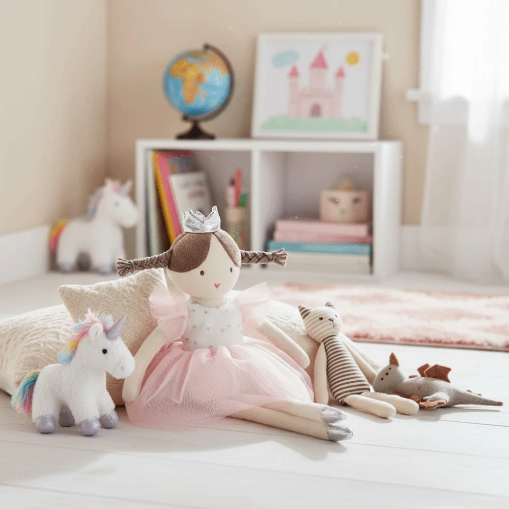 Mate Pink Color Ballet Girl Princess Crown High Quality Stuffed Soft Girl Shape Long-legged Stuffed Infants
