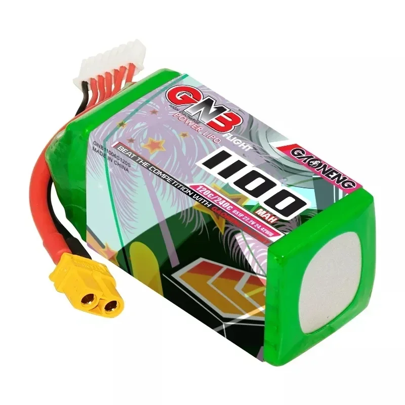 GAONENG GNB 1100mAh 120C 4S 14.8V 6S 22.2V akumulator do RC LiPo z wtyczką XT60 lekki nowy Model wysoki wskaźnik C dla dron zdalnie sterowany FPV