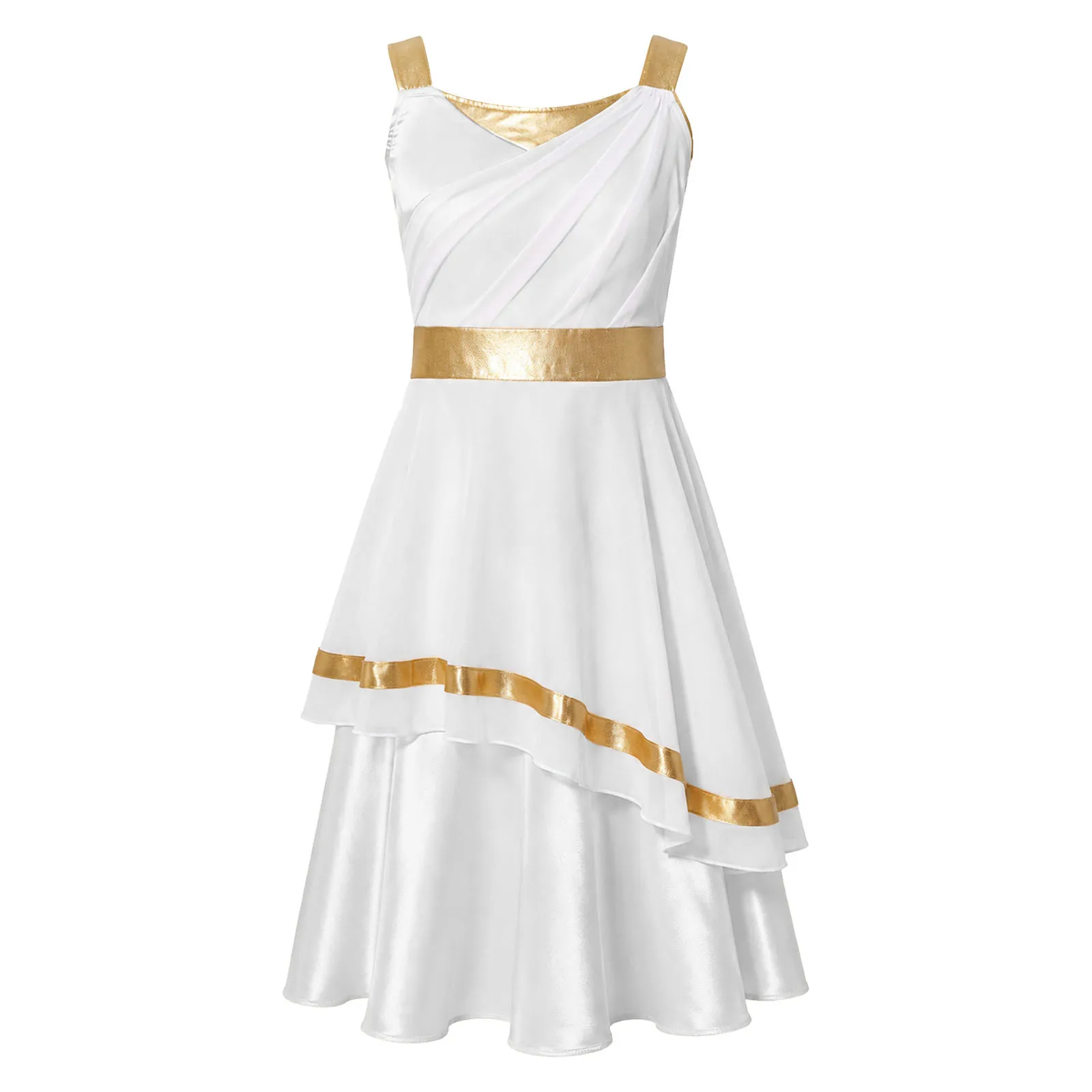 Disfraz de Cosplay de Diosa Griega Antigua para Niñas, Vestido de Toga Romana de Princesa Ángel, Túnica de Coro de Iglesia para Halloween y Carnaval