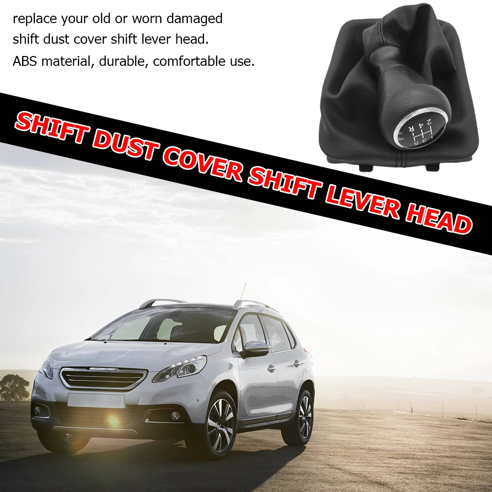 For Peugeot 206 207 307 Citroen C3/C4/C5 5 Speed Gear Shift Knob Shifter Lever Stick Gaiter Boot Cover PU Car Accessories