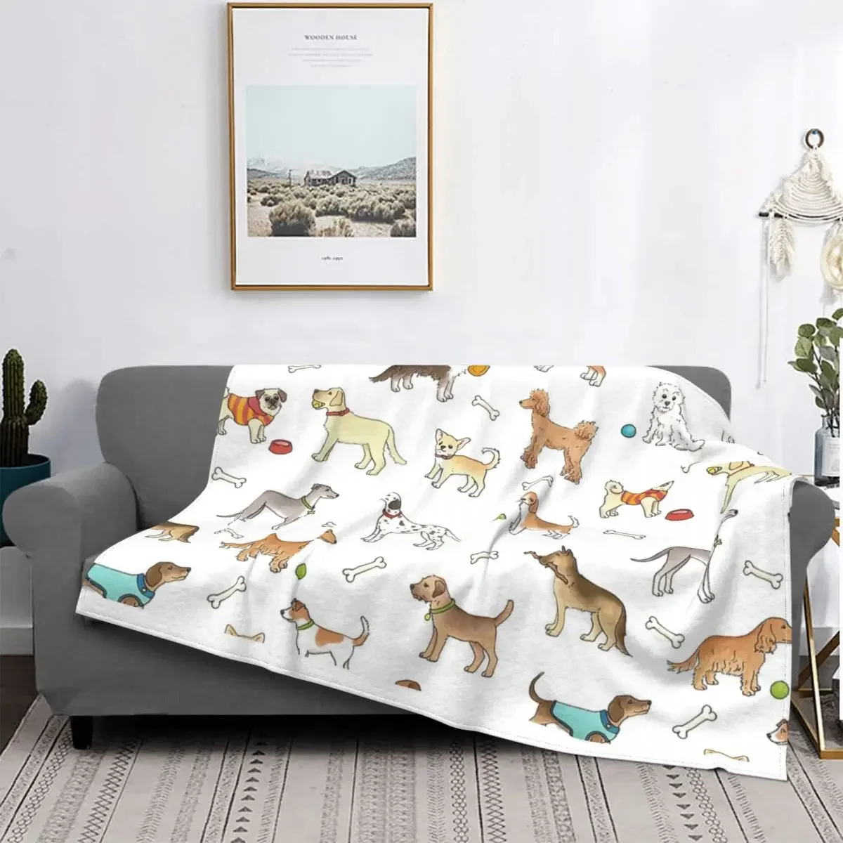 Breeds Of Dog Blanket Fleece Spring/Autumn Border Terrier Dog Lover Soft Throw Blankets for Home Outdoor Bedding Throws