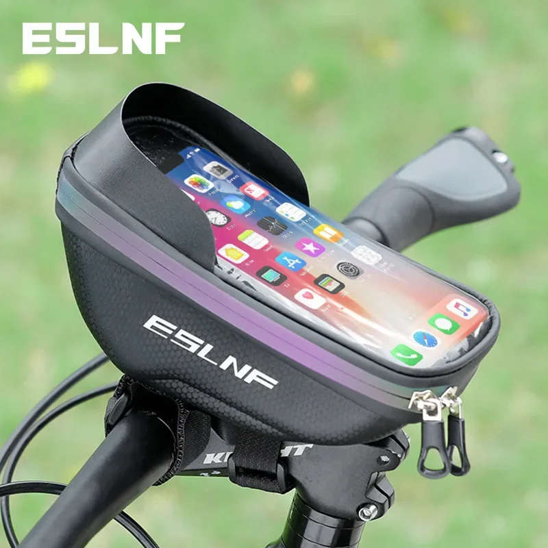 ESLNF Hard Shell Phone Bag Cycling Bag Handlebar Bag Waterproof Large Capacity Touchscreen Compatible Bicycle Accessories