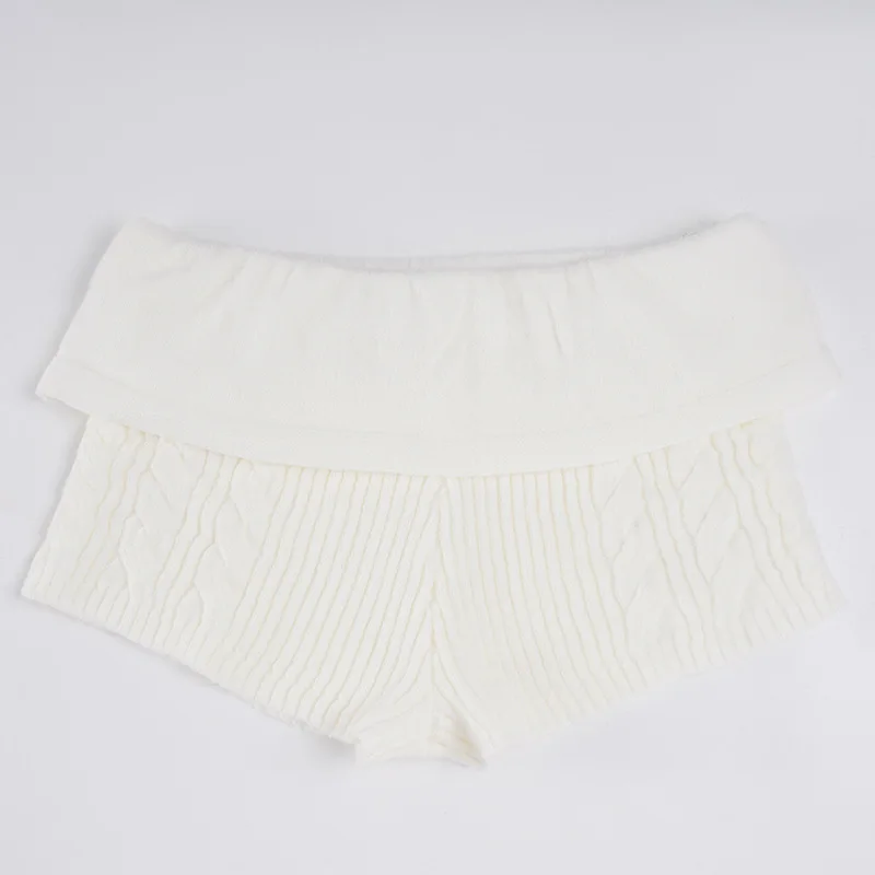 

Новые зимние вязаные шерстяные шорты Spice Girls для женщин, облегающие шорты с фланцевой талией и облегающими бедрами