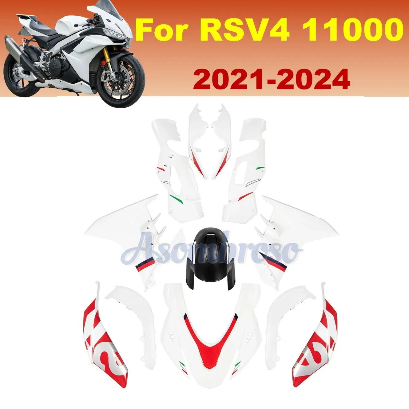 

Full Set Body Kit Motorcycle Fairings For Aprilia RSV4 1100 2021-2024 High Quality ABS Injection Cowling Racing Bodywork